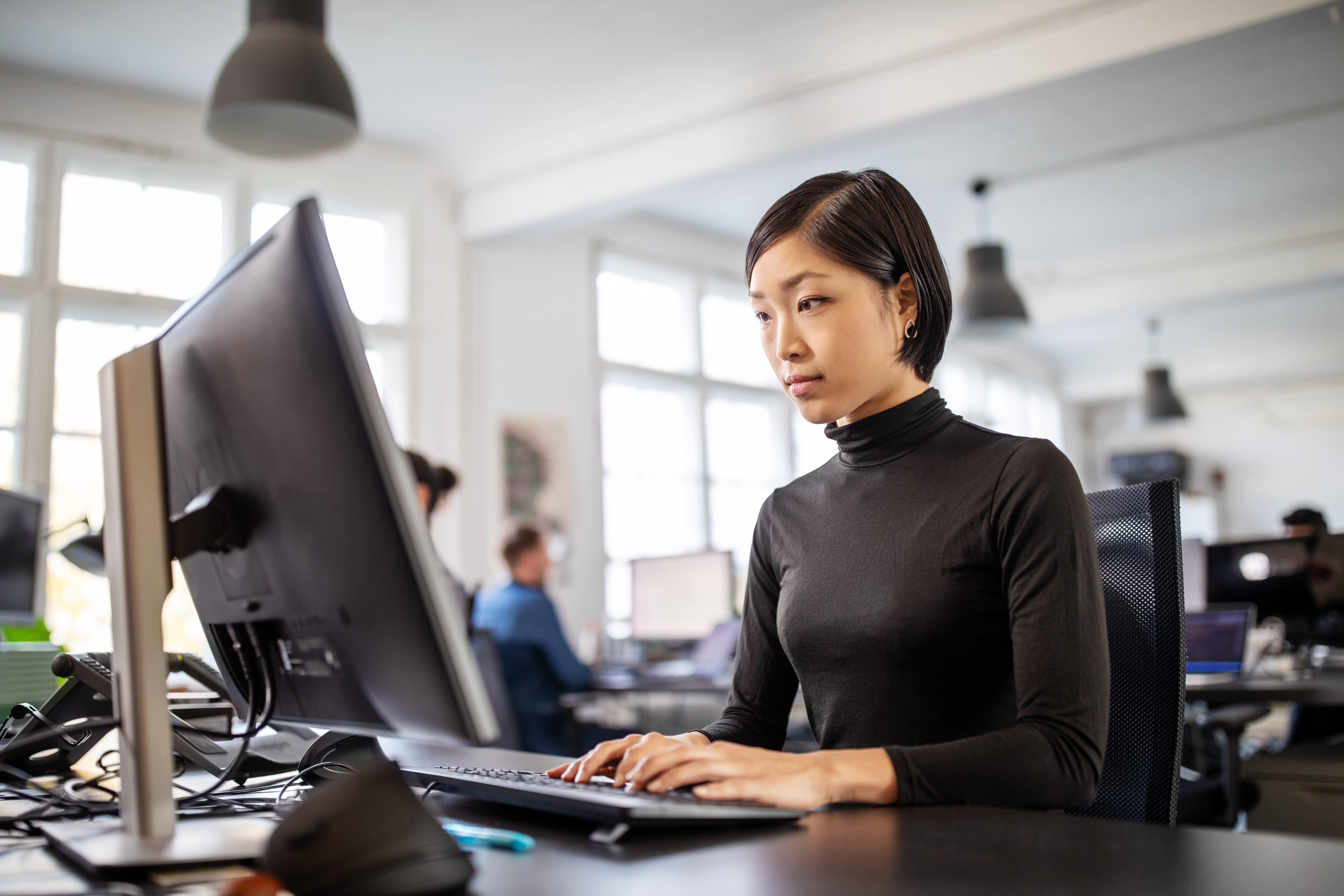 Woman working on a computer